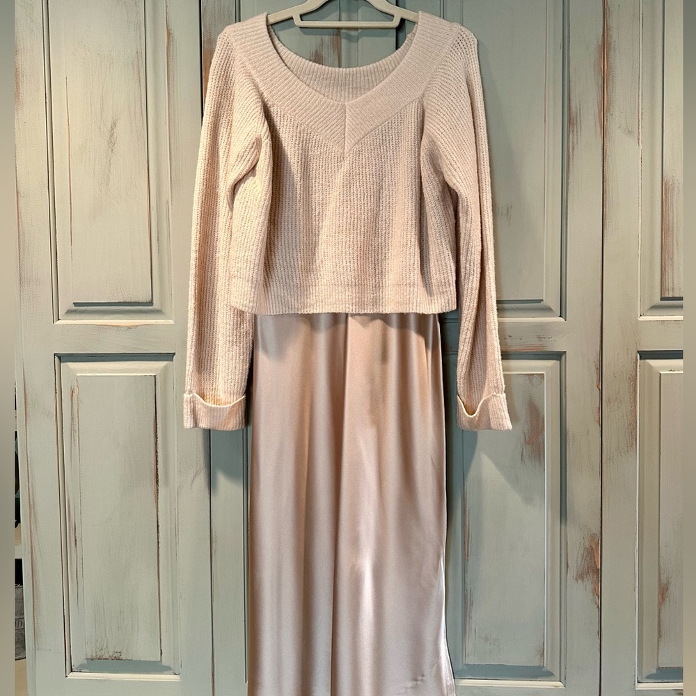 Slip Dress with Sweater